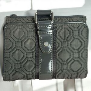 Vera Bradley Gray Quilted Organizer Wallet Magnetic Snap Closure
